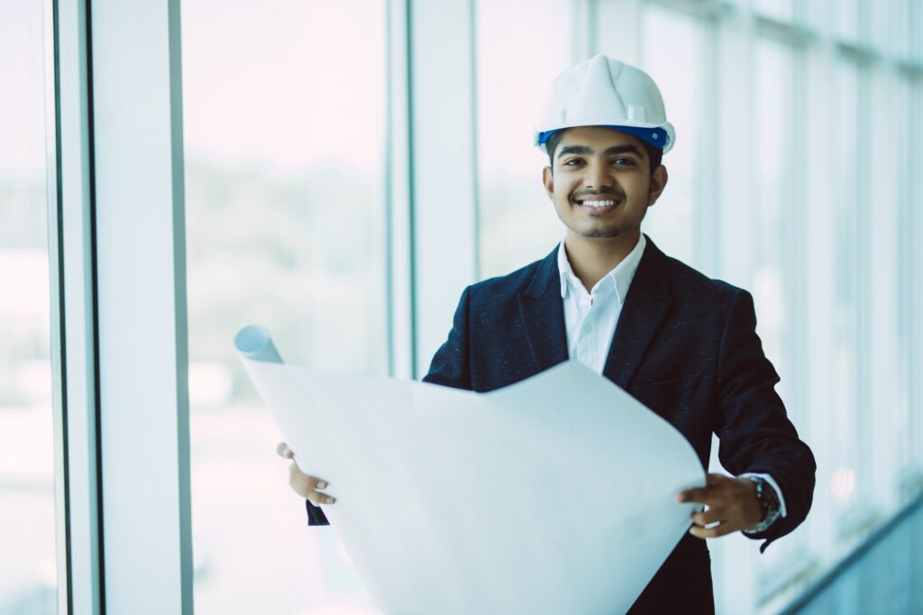 Indian Engineer in building site