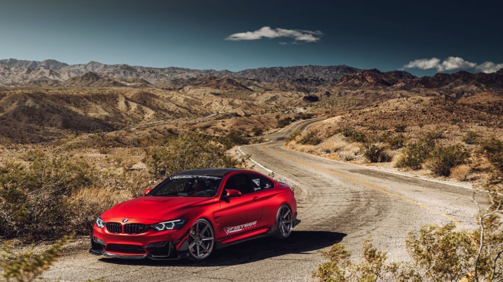 BMW red M4 luxury car