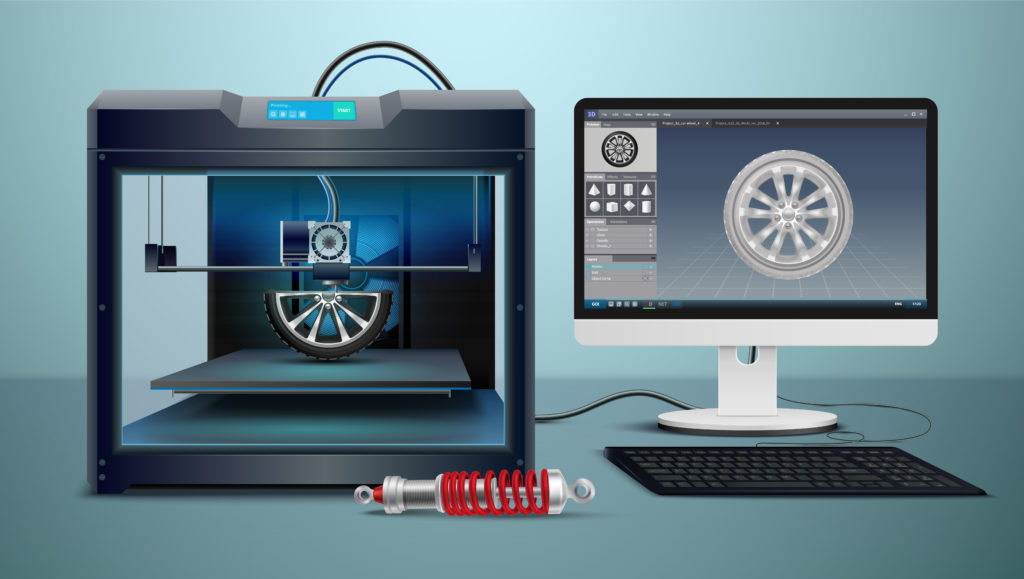 3d Printing Isometric Composition