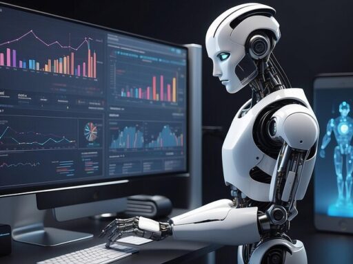 AI robot analysing data