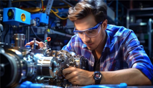 Mechanical engineer working