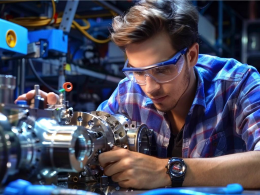 Mechanical engineer working