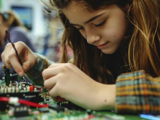 Student doing Electrical project