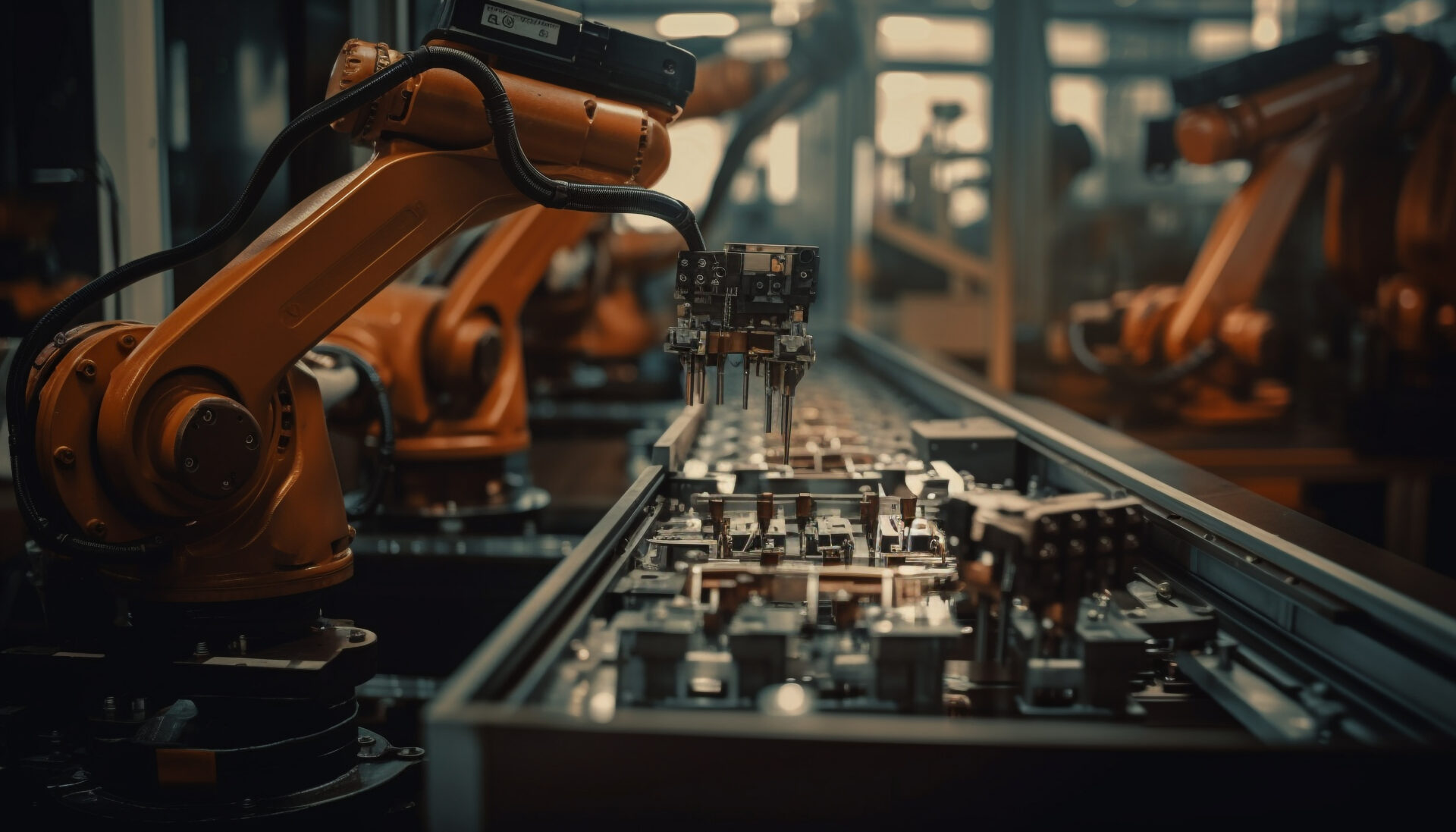 Robotic arm operating in an automated manufacturing facility