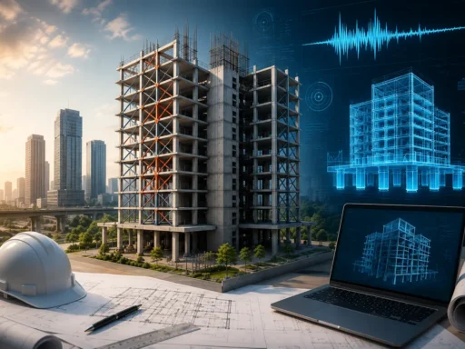 Structural engineers designing earthquake-resistant buildings